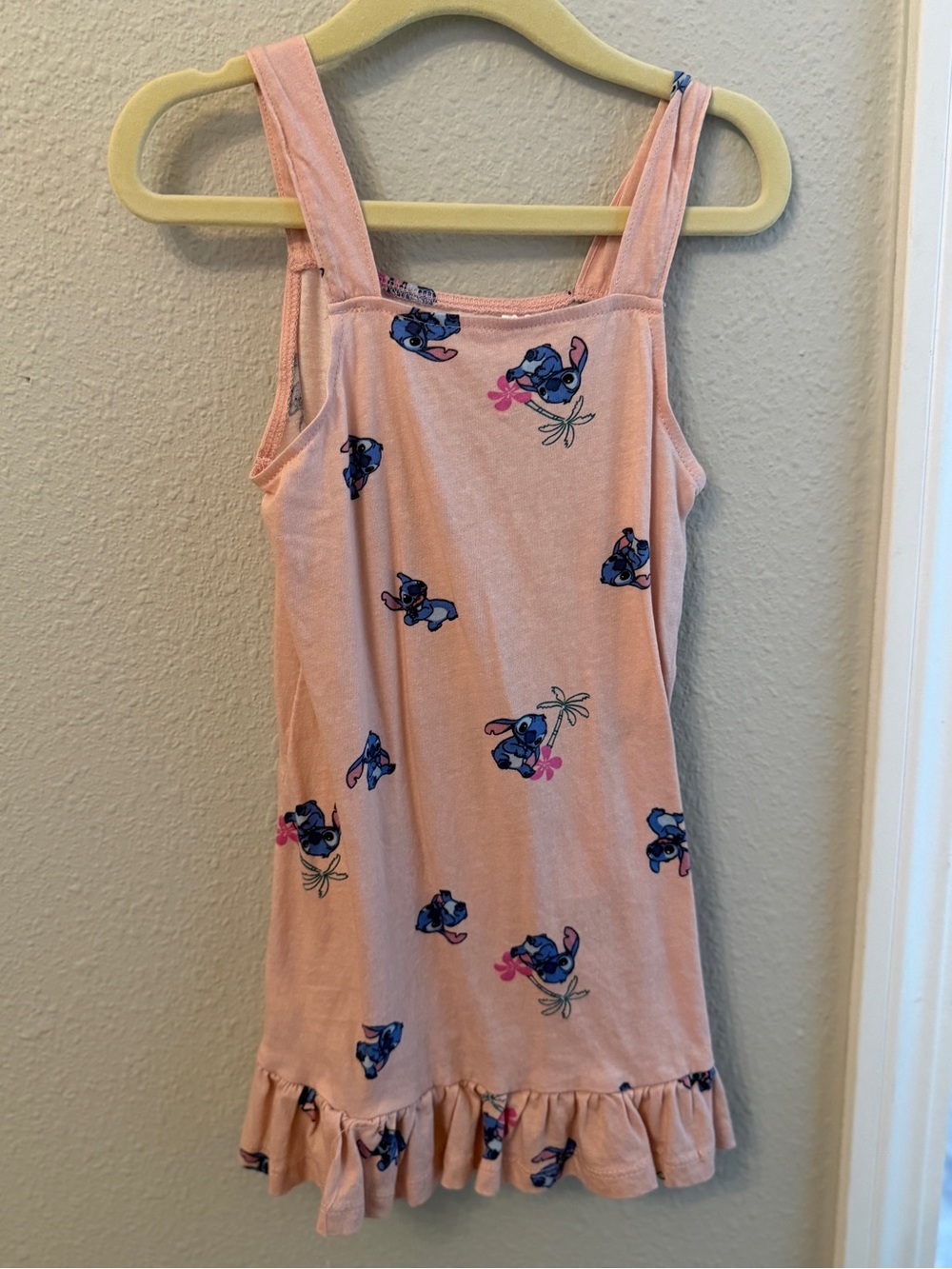 3T Disney Pink Sundress with Stitch Character Print